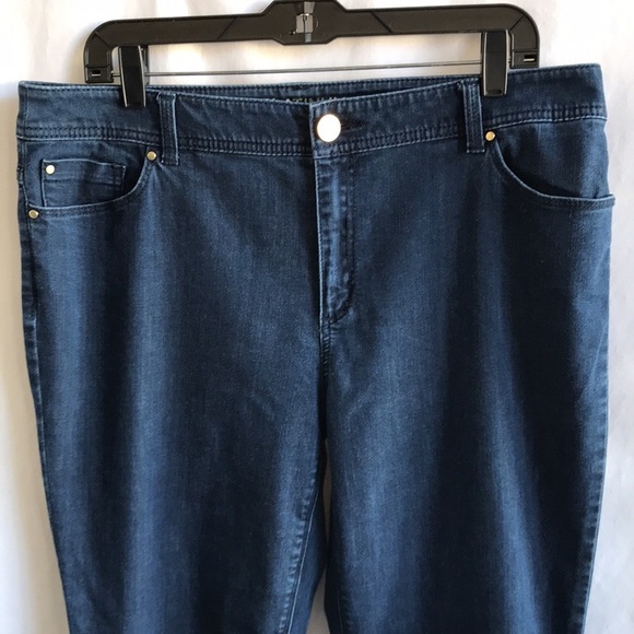 Chico’s Platinum dark wash straight leg jeans - Picture 2 of 10